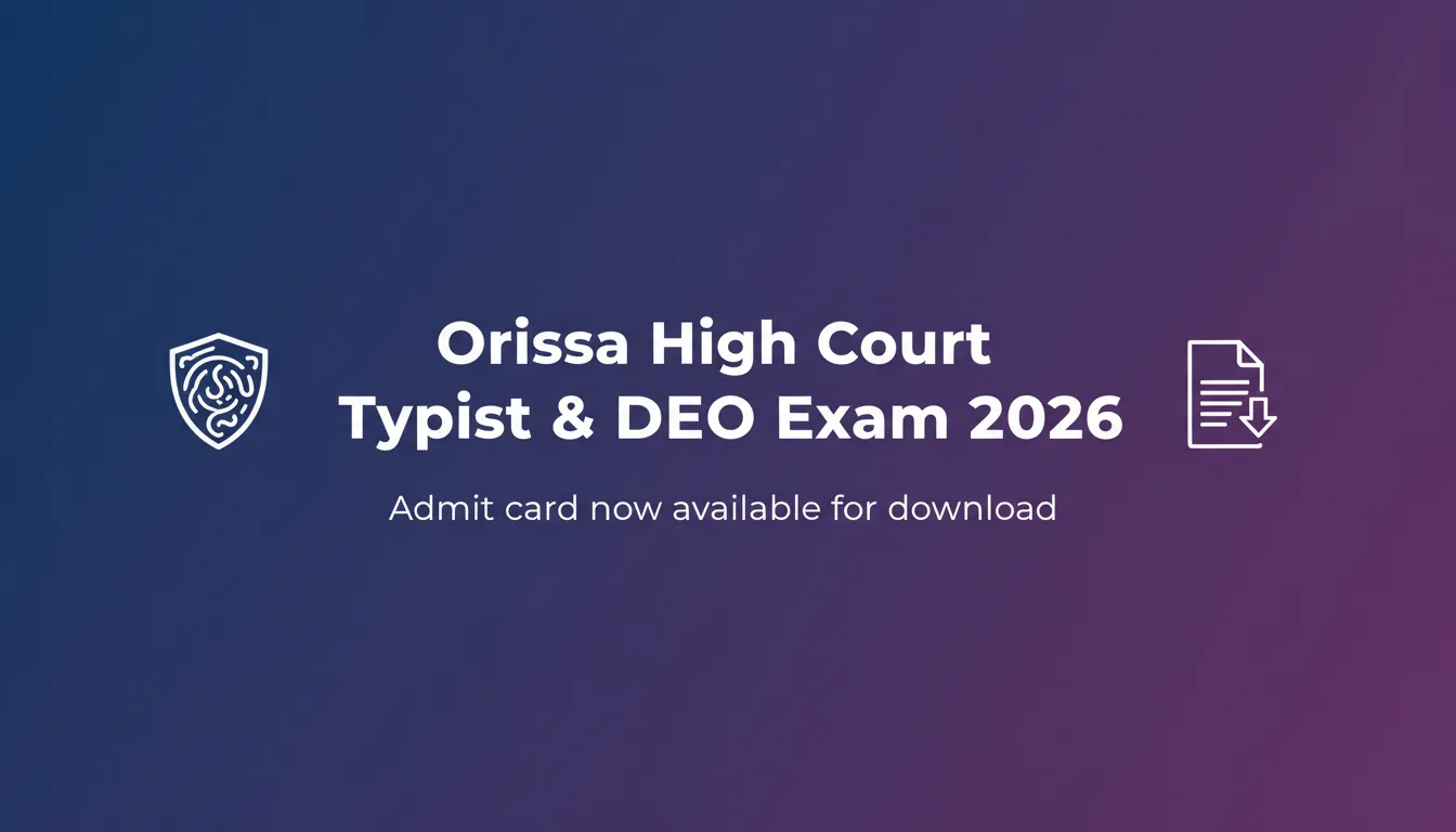 Orissa High Court Typist & DEO Exam 2026 Orissa High Court Typist & DEO Exam 2026 - Official Job Notification