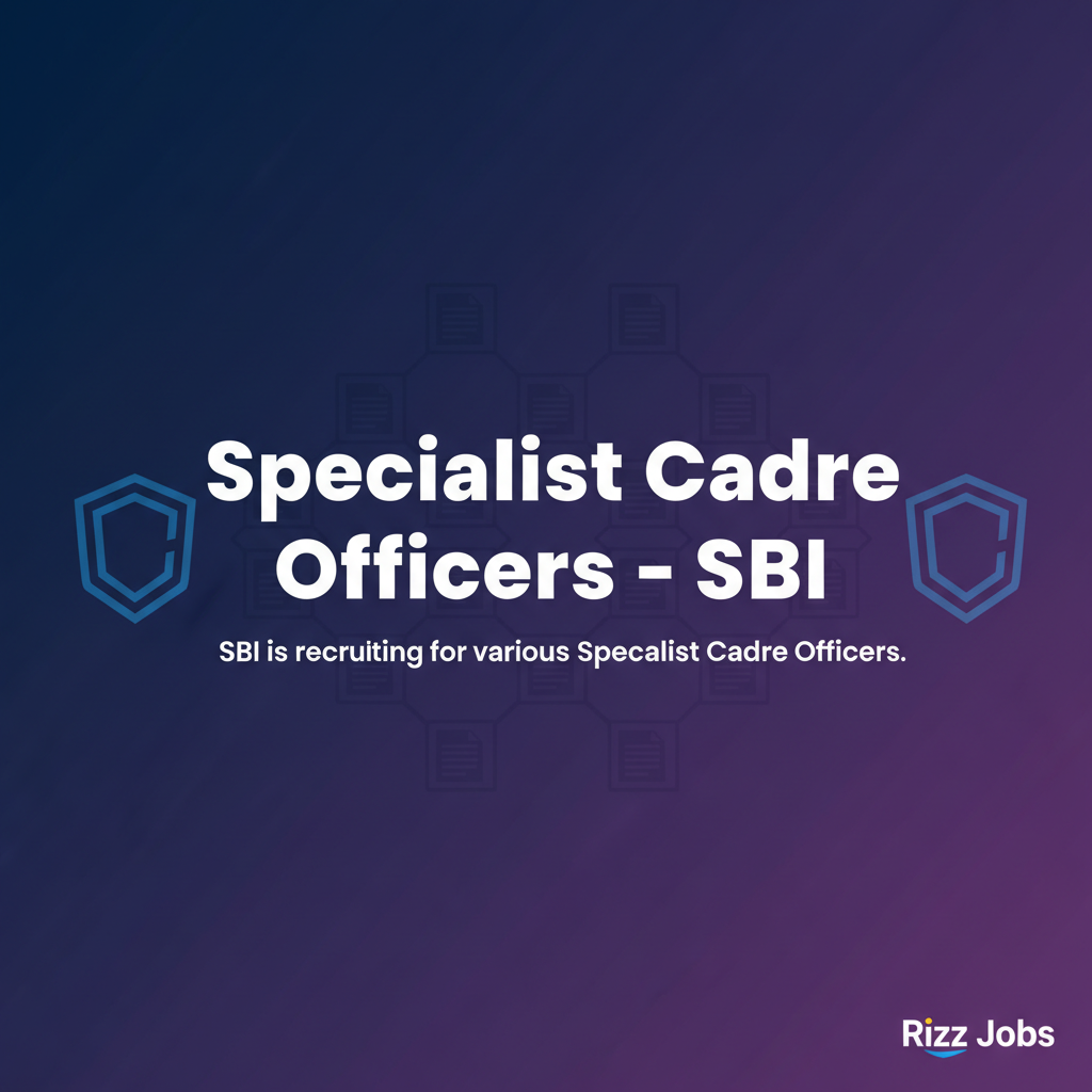 Specialist Cadre Officers - SBI Specialist Cadre Officers - SBI - Official Job Notification