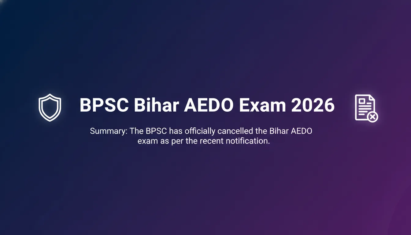 BPSC Bihar AEDO Exam 2026 - Official Job Notification