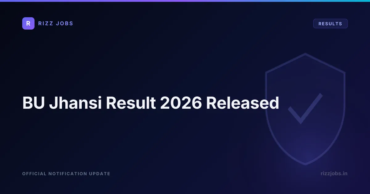 BU Jhansi Result 2026 Released - Official Job Notification
