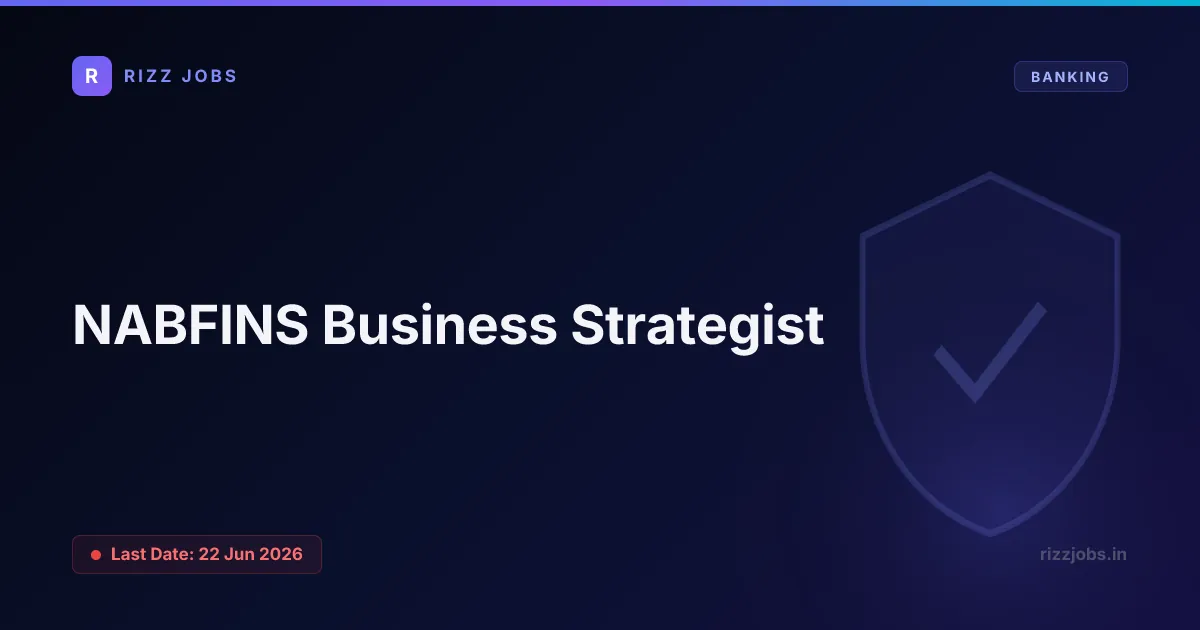 NABFINS Business Strategist - Official Job Notification