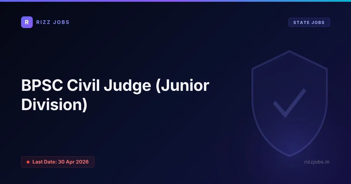 BPSC Civil Judge (Junior Division) - Official Job Notification