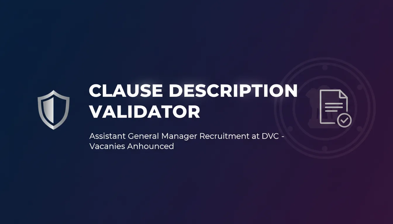 Clause Description Validator Clause Description Validator - Official Job Notification
