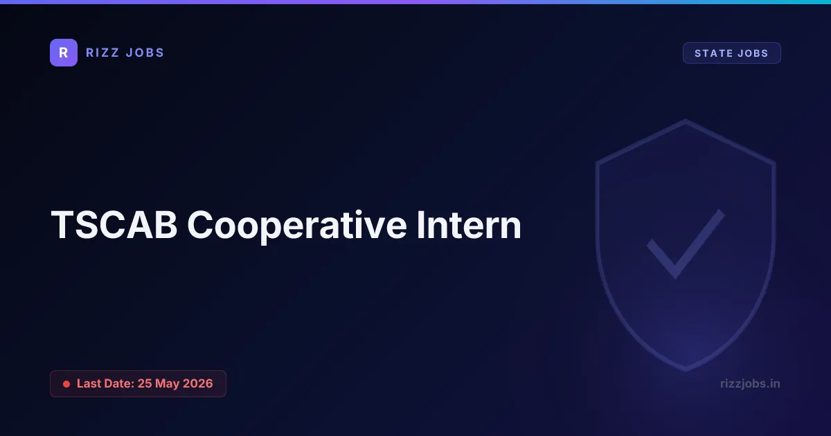 TSCAB Cooperative Intern - Official Job Notification