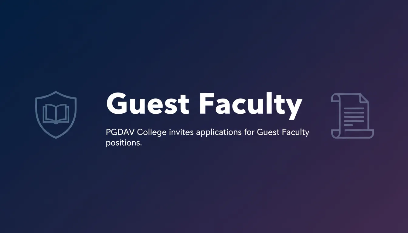 Guest Faculty - Official Job Notification