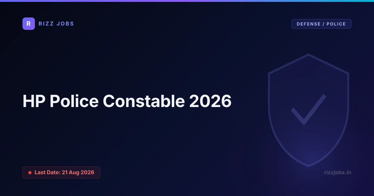 HP Police Constable 2026 - Official Job Notification