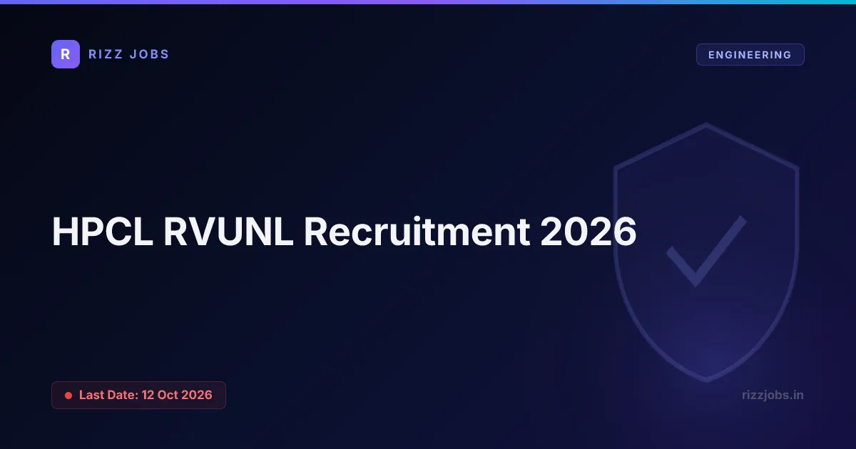 HPCL RVUNL Recruitment 2026 - Official Job Notification