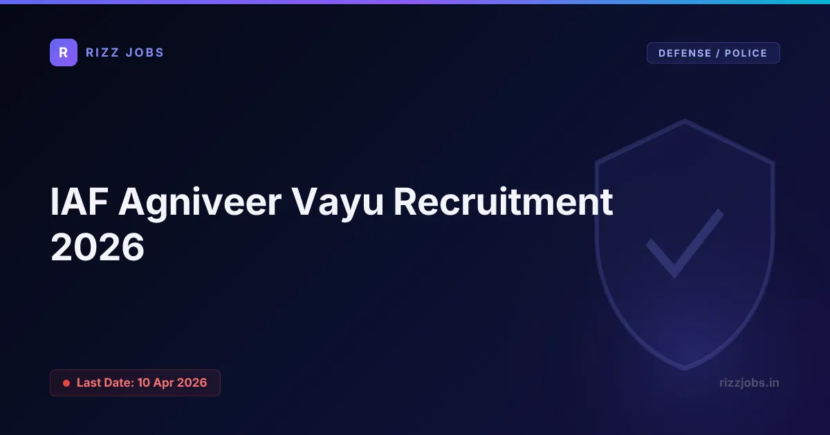 IAF Agniveer Vayu Recruitment 2026 - Official Job Notification