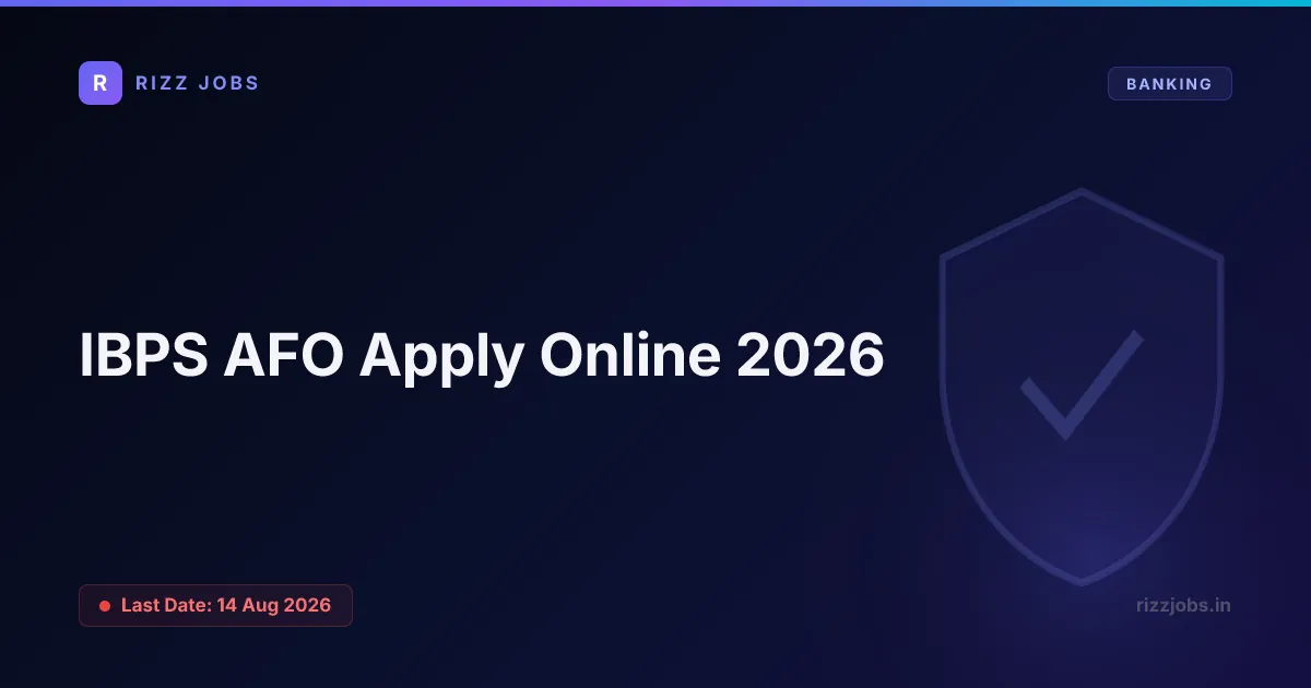 IBPS AFO Apply Online 2026 IBPS AFO Apply Online 2026 - Official Job Notification