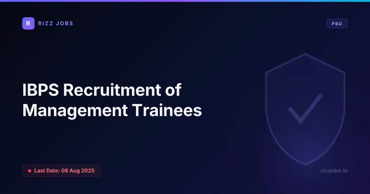 IBPS Recruitment of Management Trainees - Official Job Notification