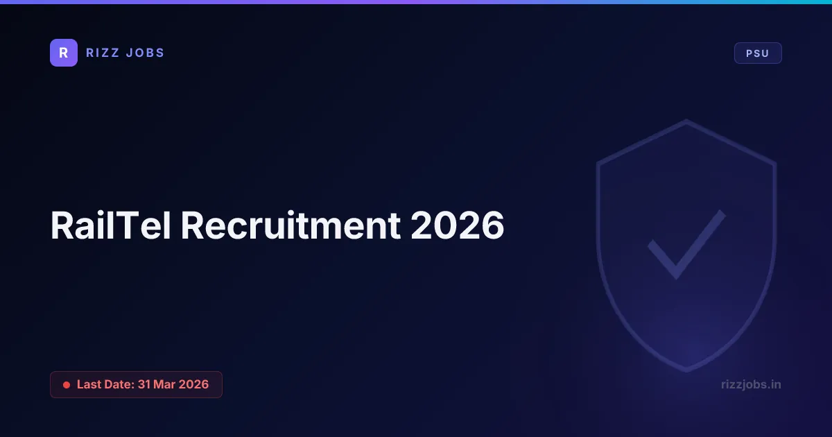 RailTel Recruitment 2026 - Official Job Notification