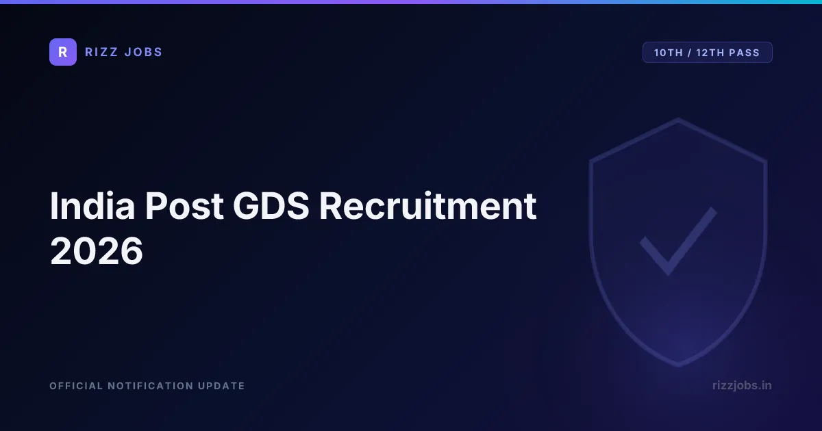 India Post GDS Recruitment 2026 - Official Job Notification