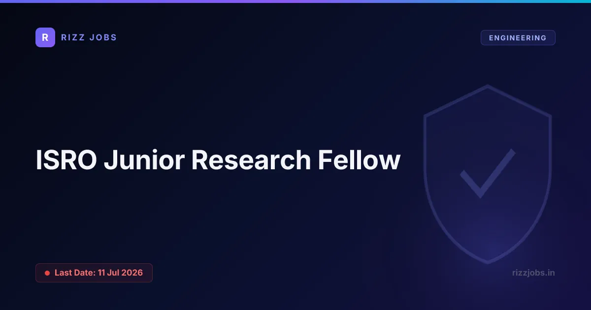 ISRO Junior Research Fellow - Official Job Notification