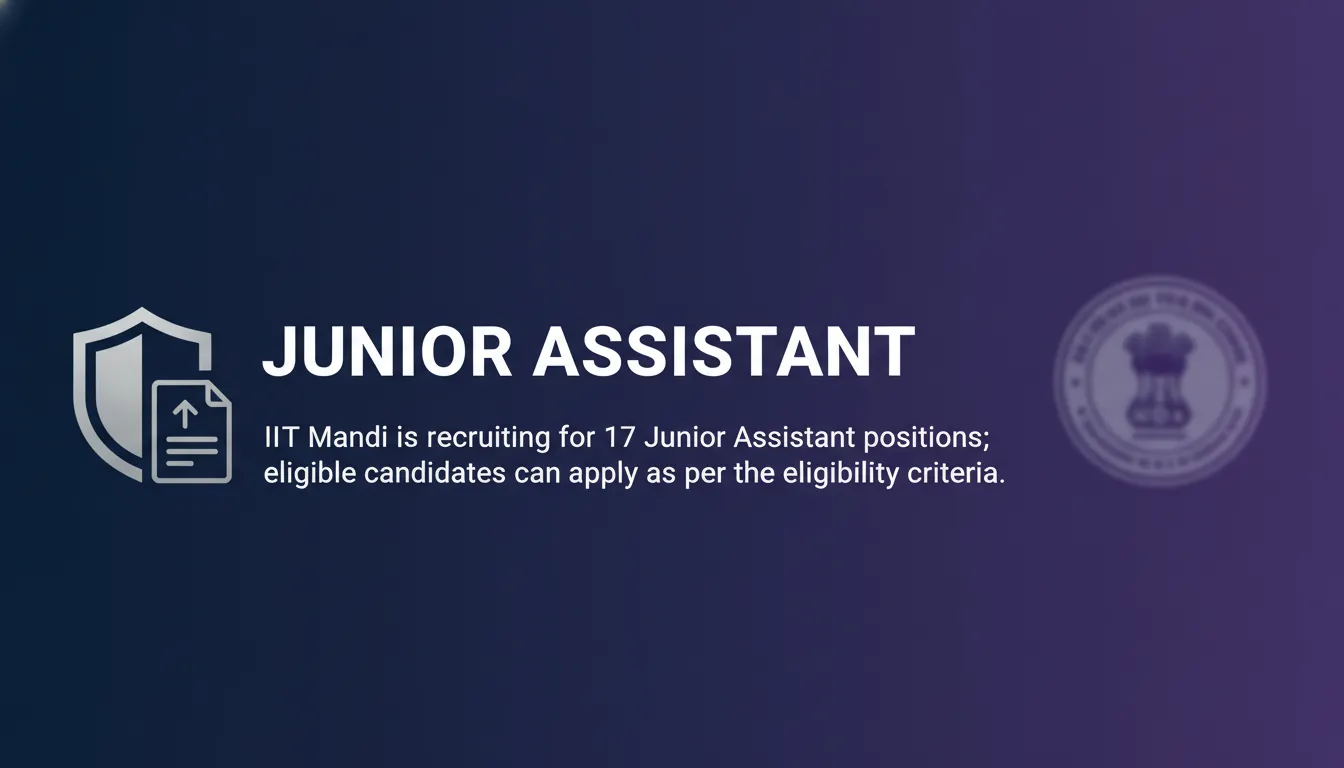 Junior Assistant - Official Job Notification
