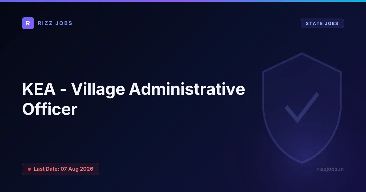 KEA - Village Administrative Officer - Official Job Notification
