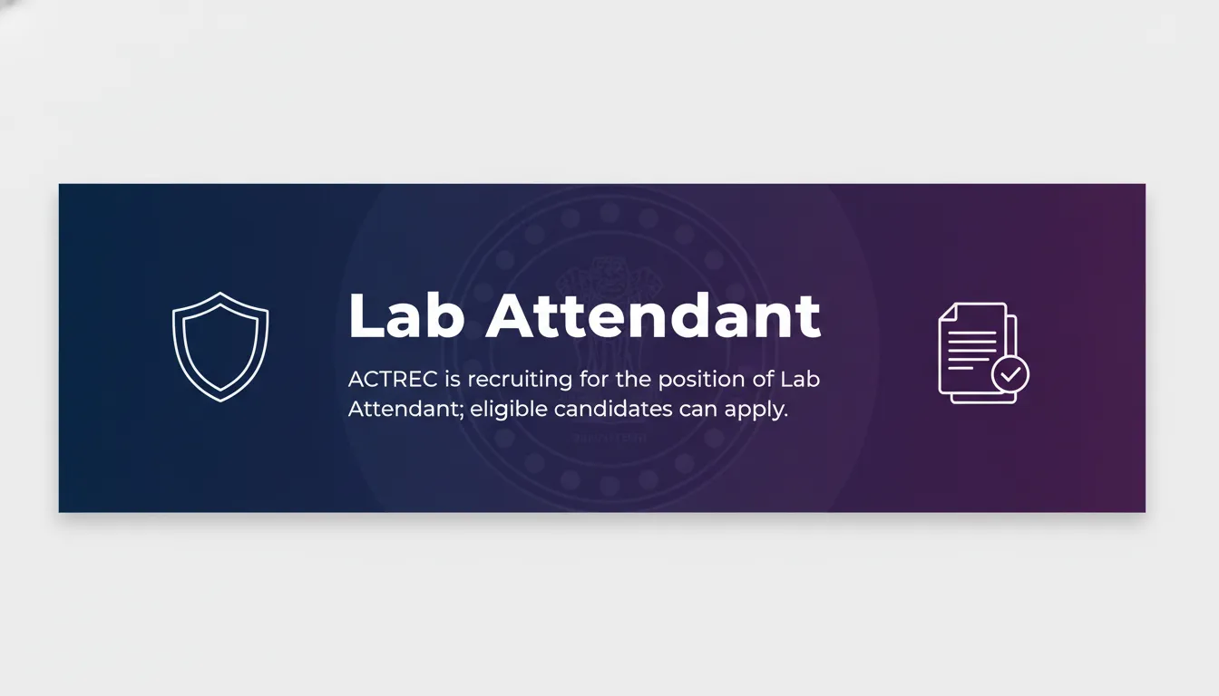 Lab Attendant - Official Job Notification