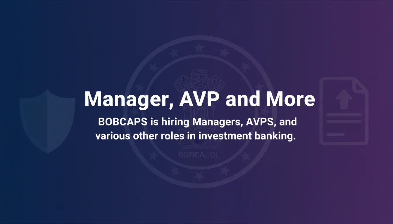 Manager, AVP and More