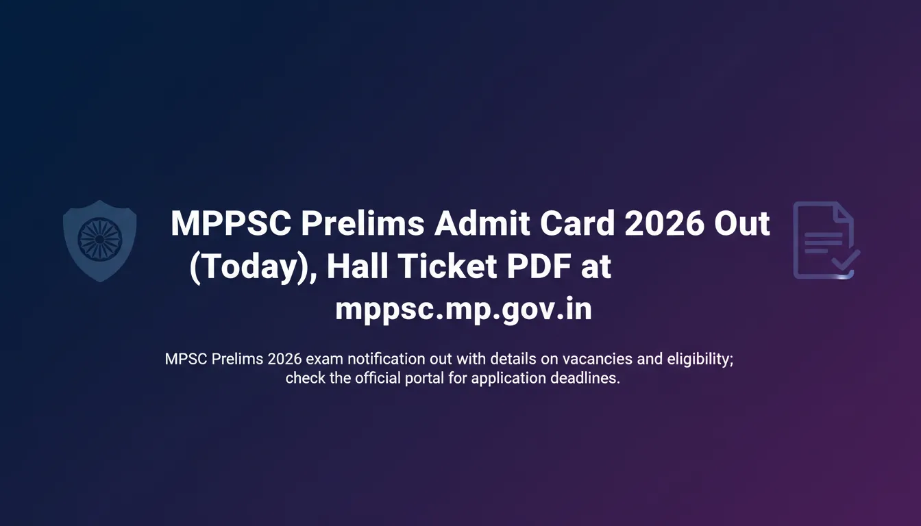 MPPSC Prelims Admit Card 2026 Out (Today), Hall Ticket PDF at mppsc.mp.gov.in MPPSC Prelims Admit Card 2026 Out (Today), Hall Ticket PDF at mppsc.mp.gov.in - Official Notification