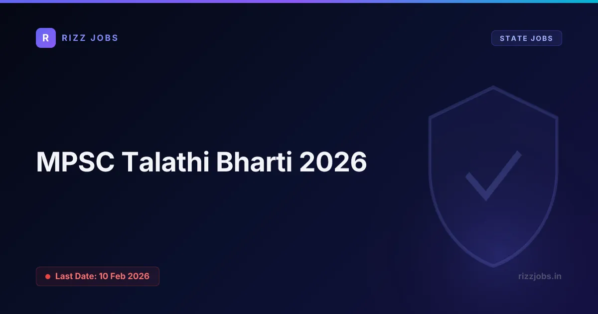 MPSC Talathi Bharti 2026 MPSC Talathi Bharti 2026 - Official Job Notification