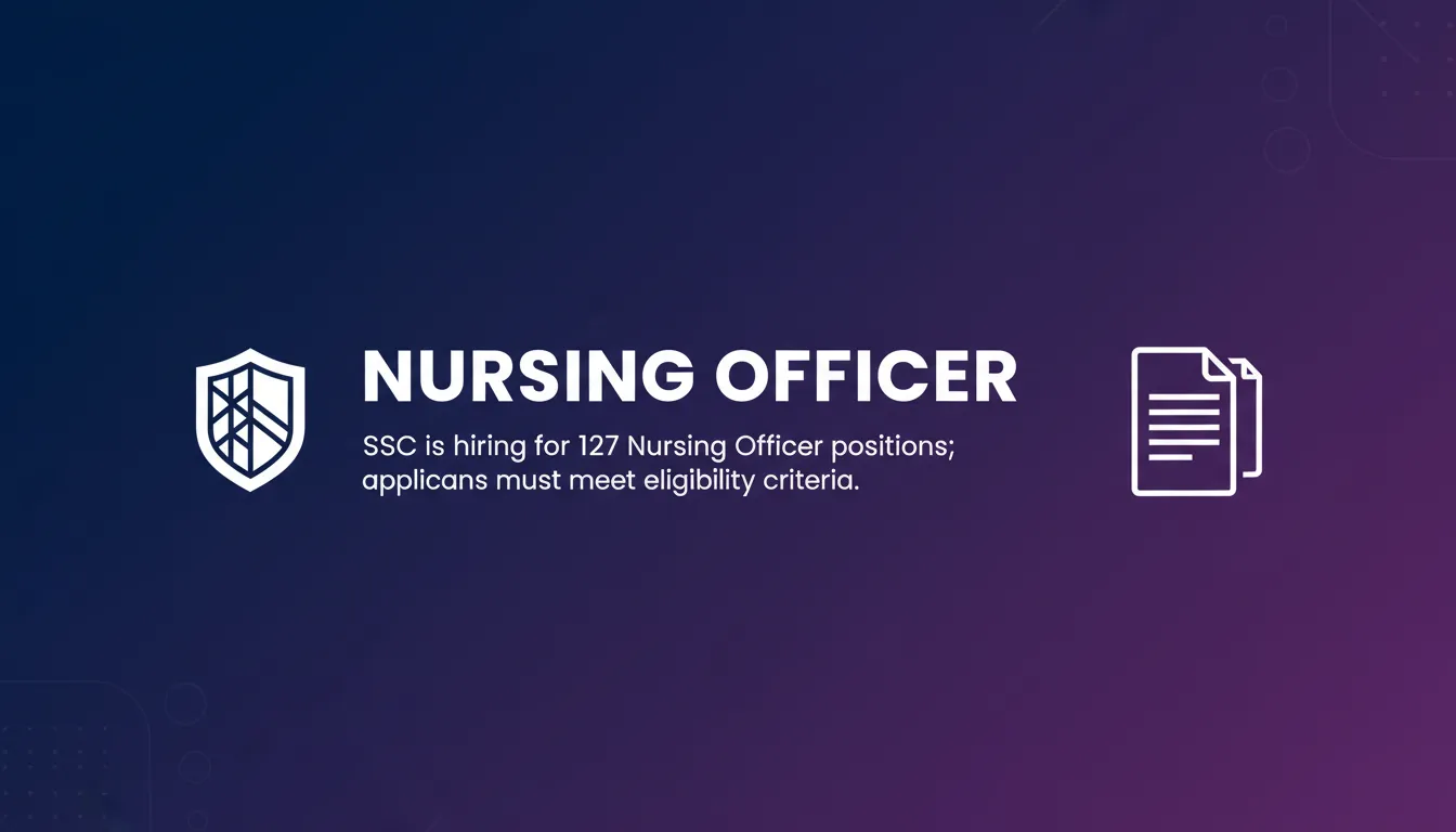 Nursing Officer - Official Job Notification