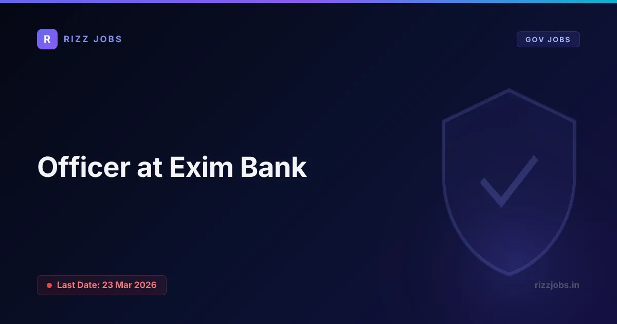 Officer at Exim Bank - Official Job Notification