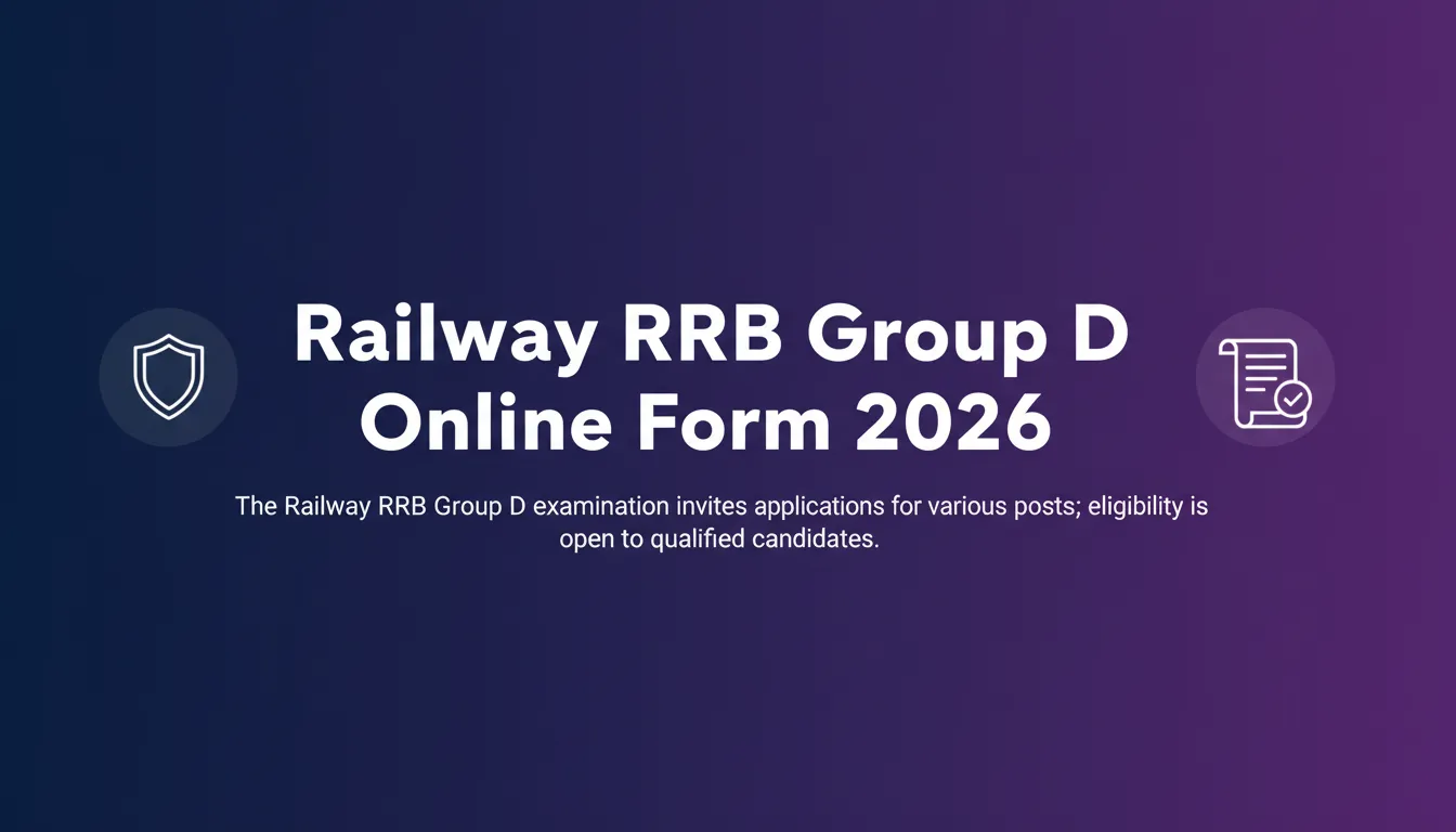 Railway RRB Group D Online Form 2026 - Official Job Notification