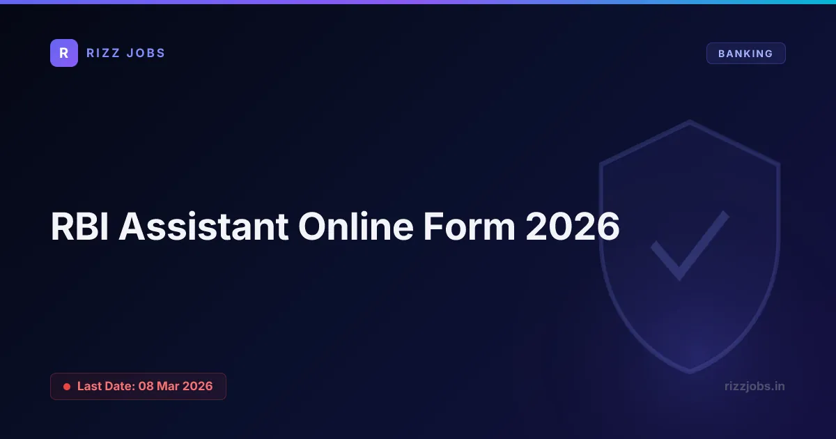 RBI Assistant Online Form 2026 - Official Job Notification