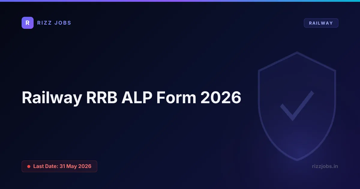 Railway RRB ALP Form 2026 - Official Job Notification
