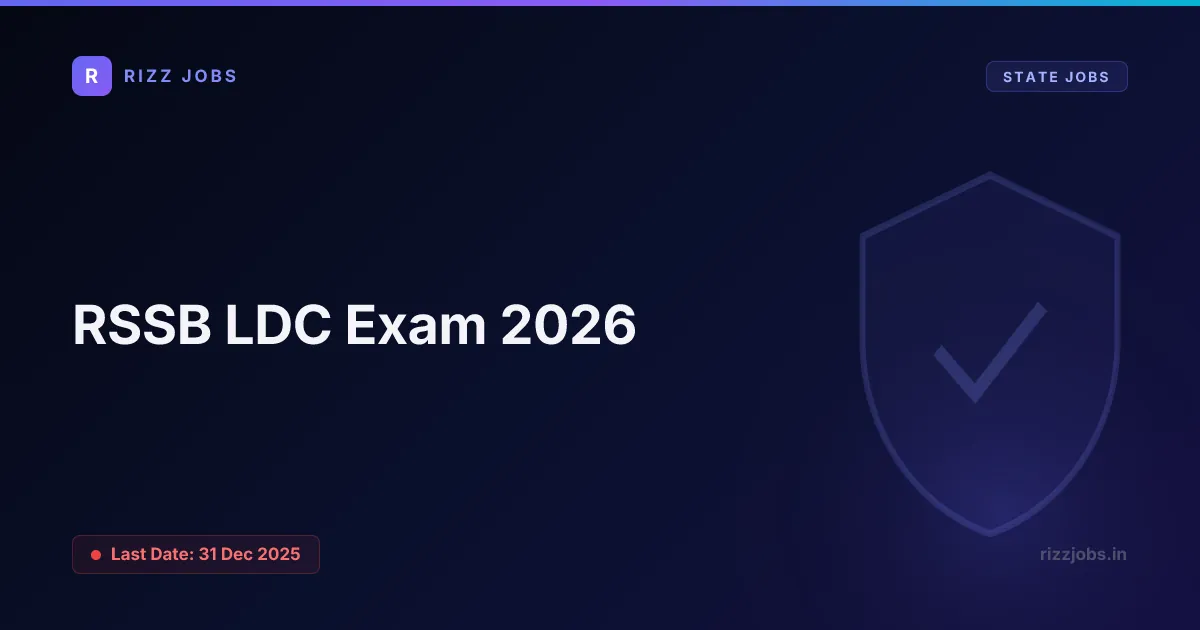 RSSB LDC Exam 2026 - Official Job Notification