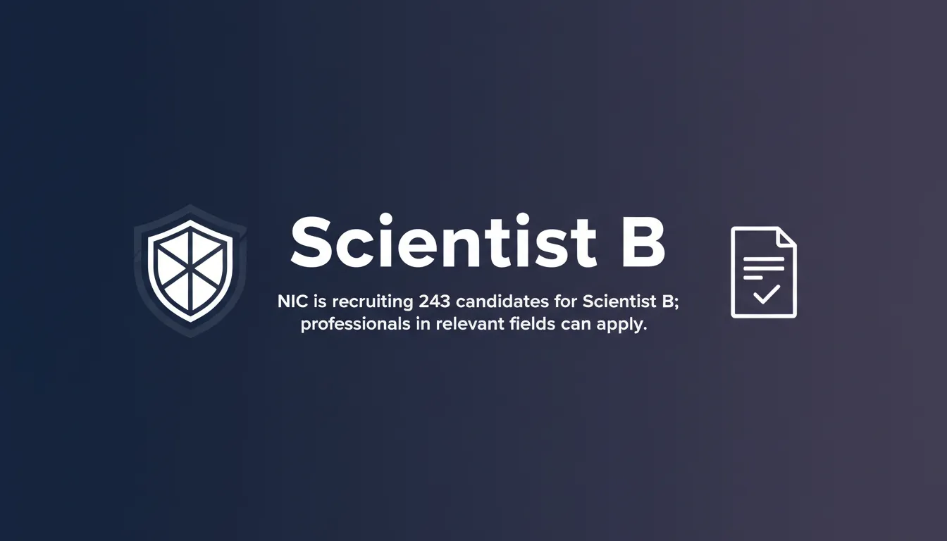 Scientist B - Official Job Notification