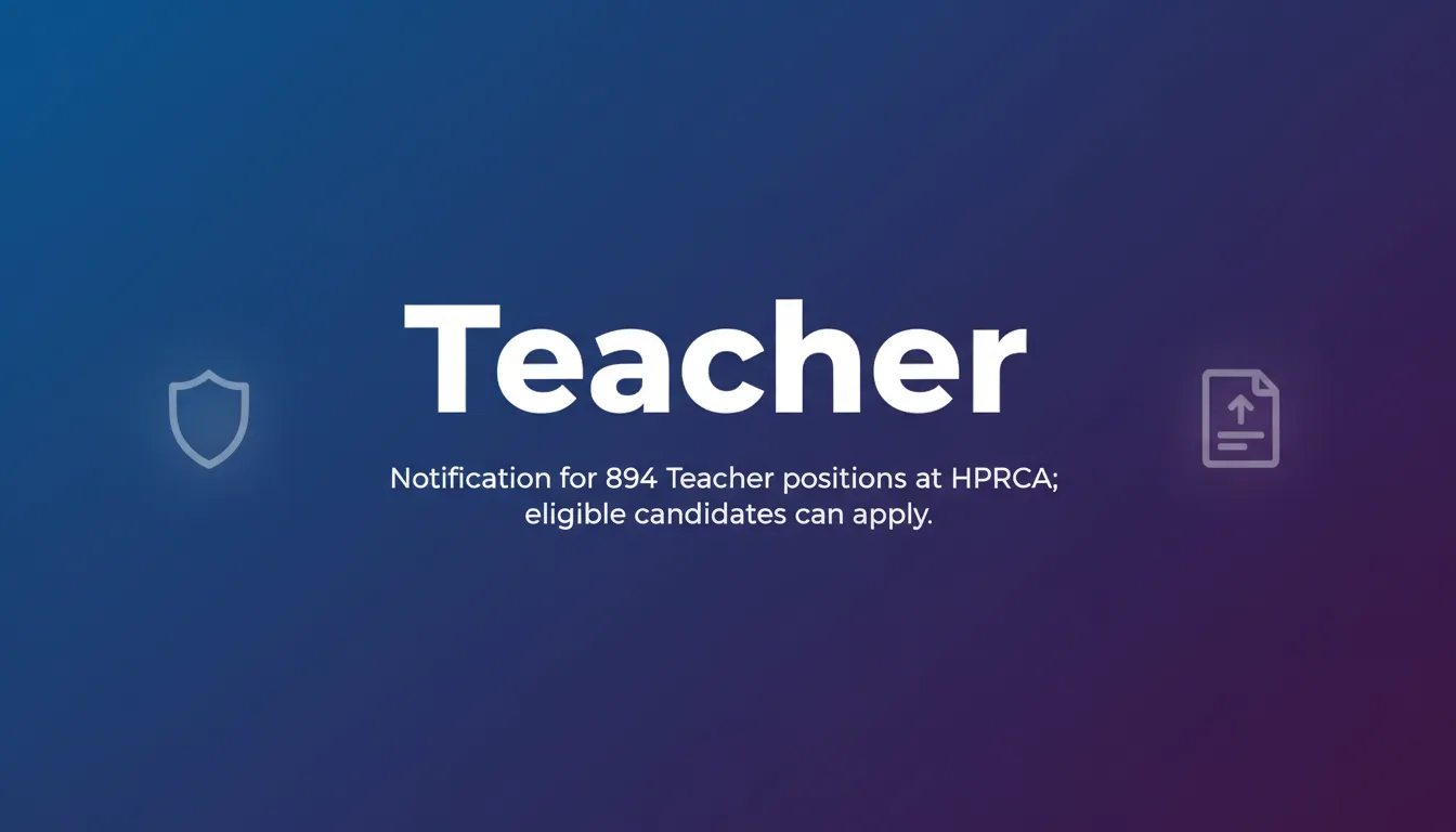 Teacher - Official Job Notification