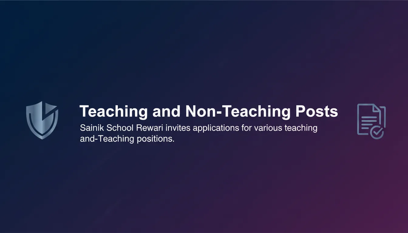 Teaching and Non-Teaching Posts - Official Job Notification