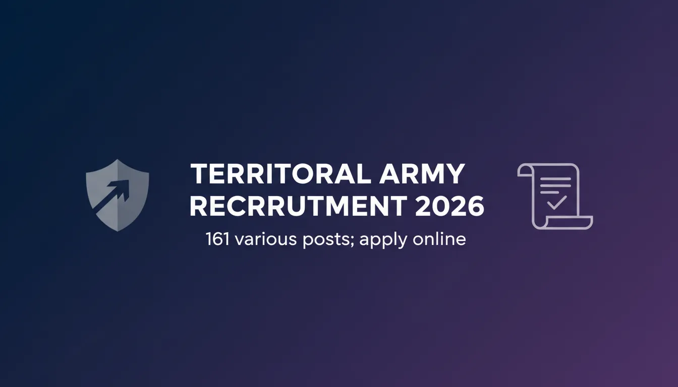 Territorial Army Recruitment 2026 - Official Job Notification