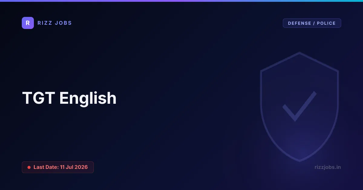 TGT English TGT English - Official Job Notification