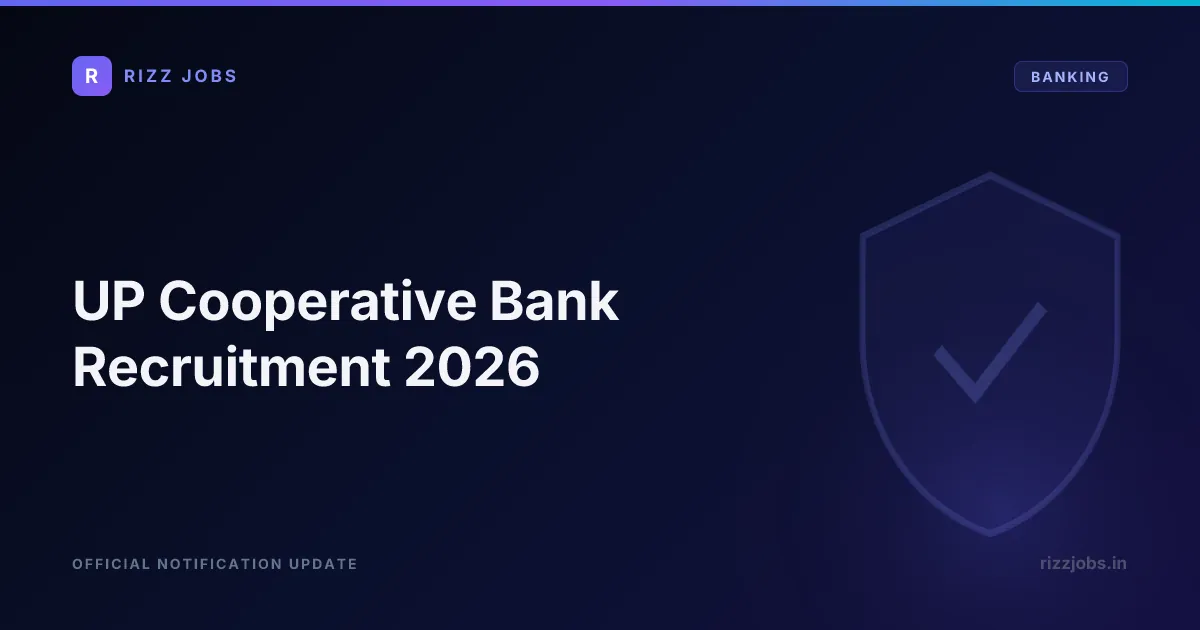 UP Cooperative Bank Recruitment 2026 - Official Job Notification