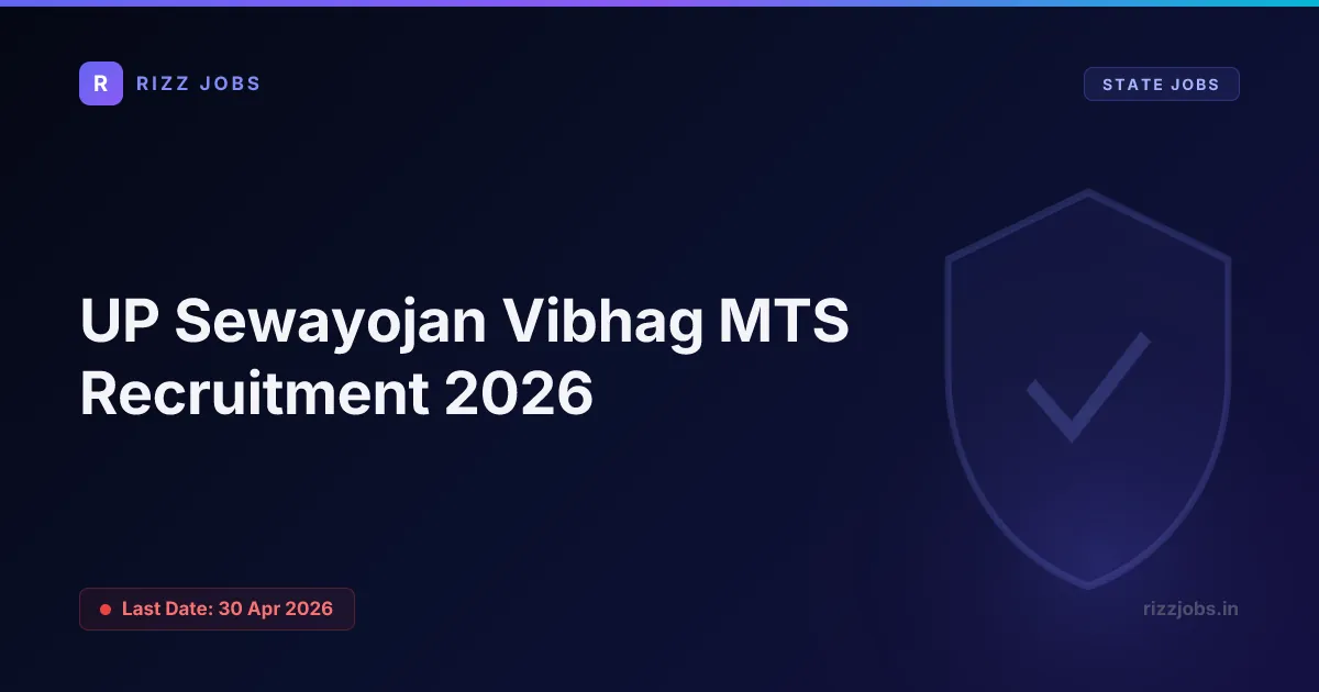 UP Sewayojan Vibhag MTS Recruitment 2026 - Official Job Notification