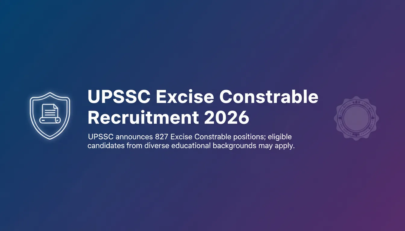 UPSSSC Excise Constable Recruitment 2026 UPSSSC Excise Constable Recruitment 2026 - Official Job Notification
