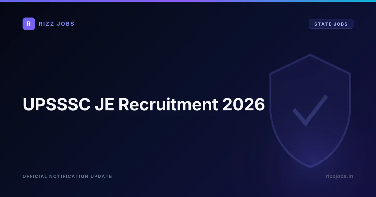 UPSSSC AGTA Recruitment 2026 UPSSSC JE Recruitment 2026 - Official Job Notification