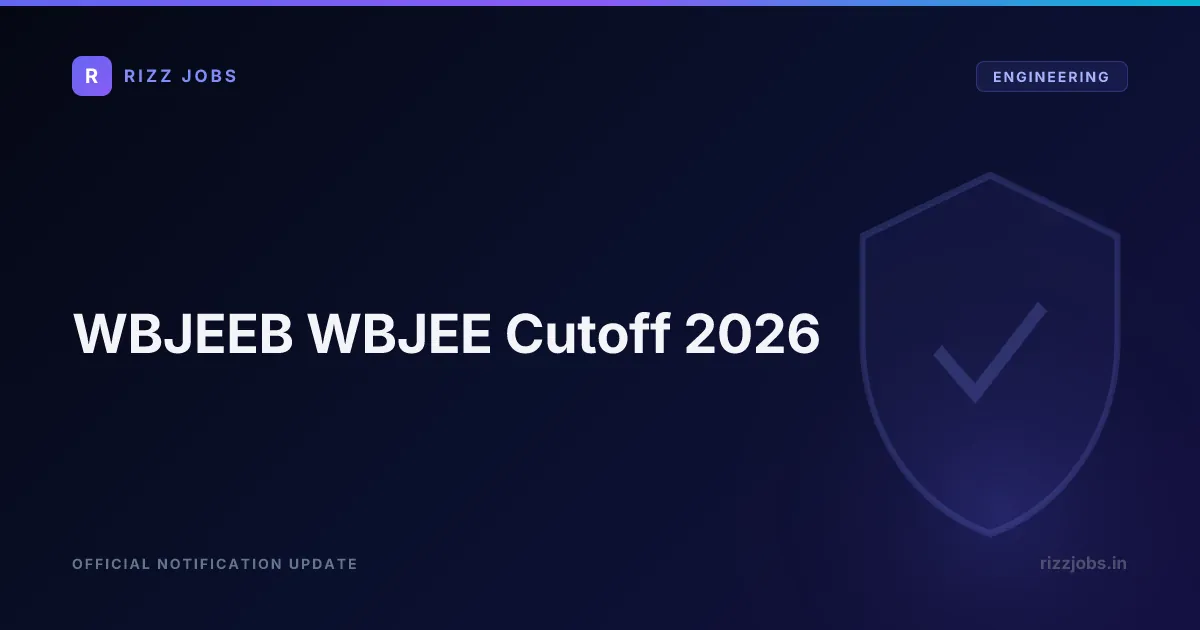 WBJEEB WBJEE Cutoff 2026 - Official Job Notification