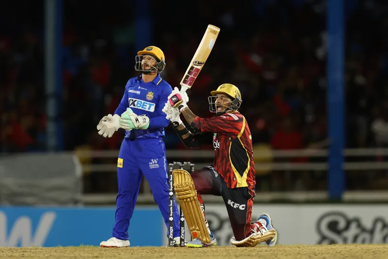 Sunil Narine celebrating a wicket during an IPL match