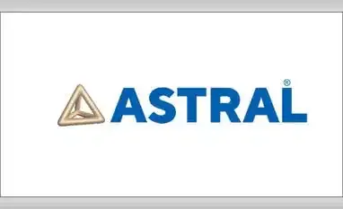 Astral company logo and stock market graph