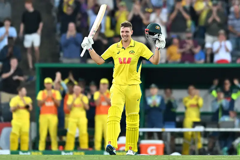 Cameron Green playing cricket for Australia