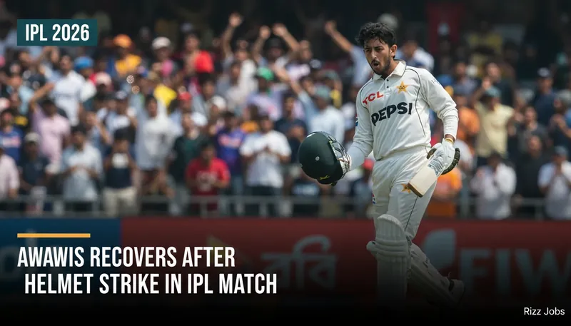 Awais Recovers After Helmet Strike in IPL Match — Rizz Jobs