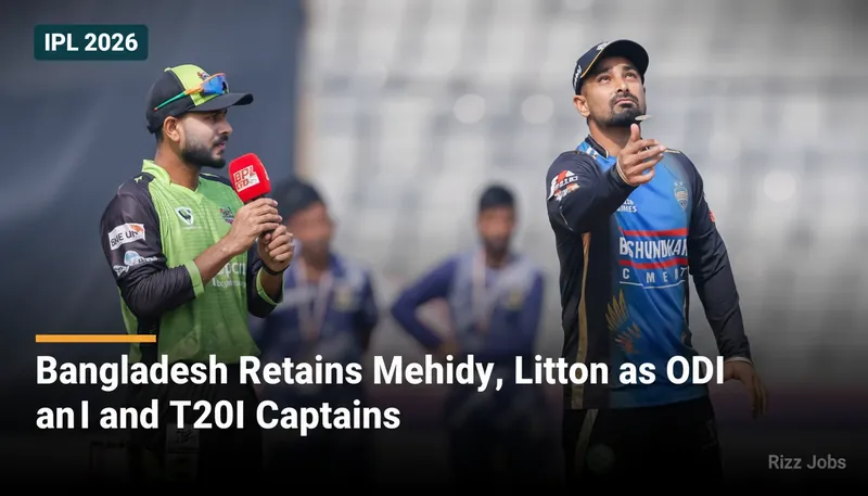 Bangladesh Retains Mehidy, Litton as ODI and T20I Captains — Rizz Jobs