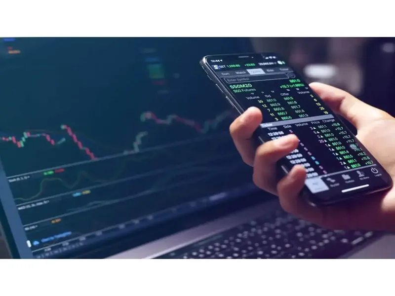 Stock market chart showing upward trend