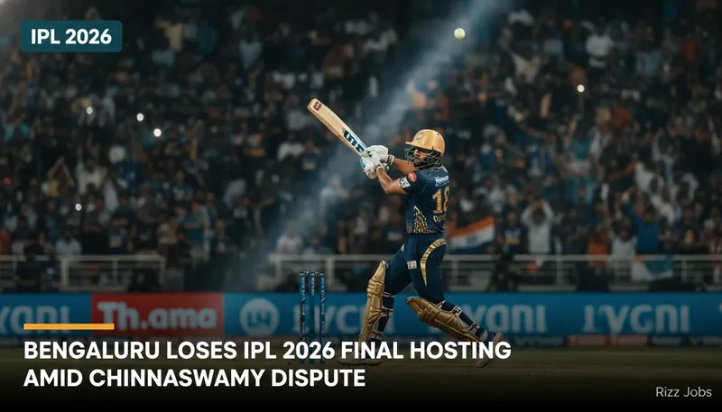 Bengaluru Loses IPL 2026 Final Hosting Amid Chinnaswamy Dispute — Rizz Jobs