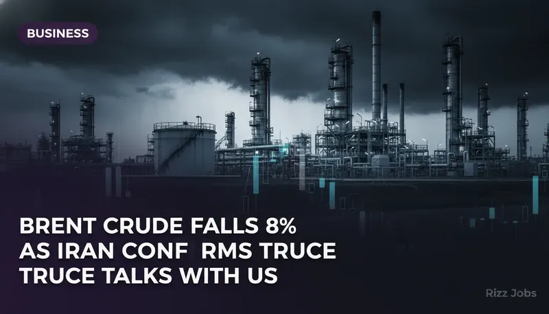 Brent Crude Falls 8% as Iran Confirms Truce Talks with US — Rizz Jobs