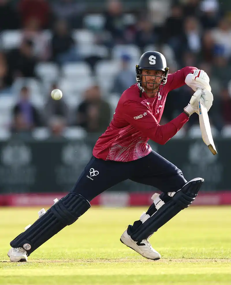 Cricket players in action during a match at Chester-le-Street
