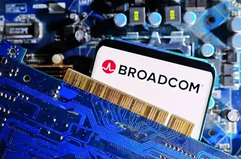 Broadcom headquarters building with company logo