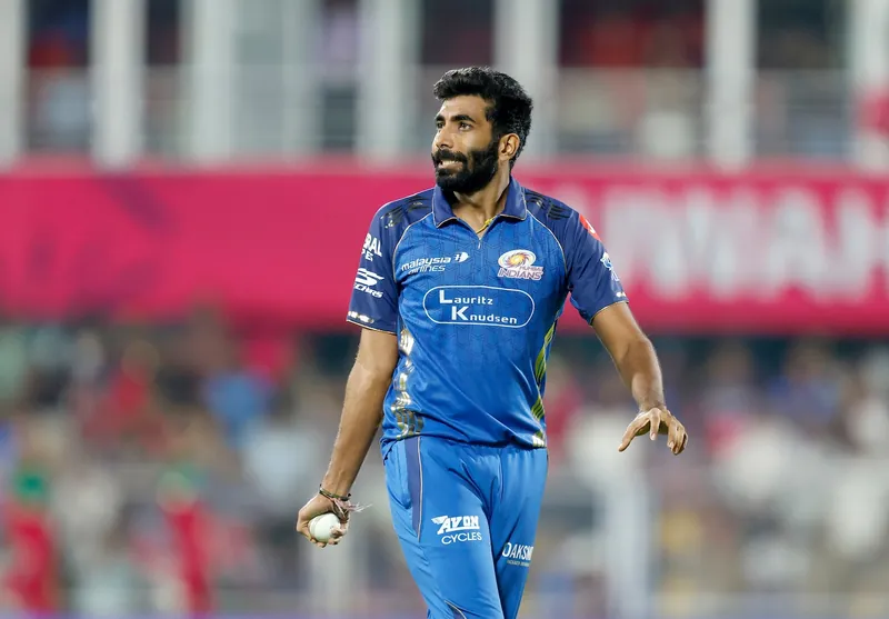 Jasprit Bumrah leading Mumbai Indians in an IPL match